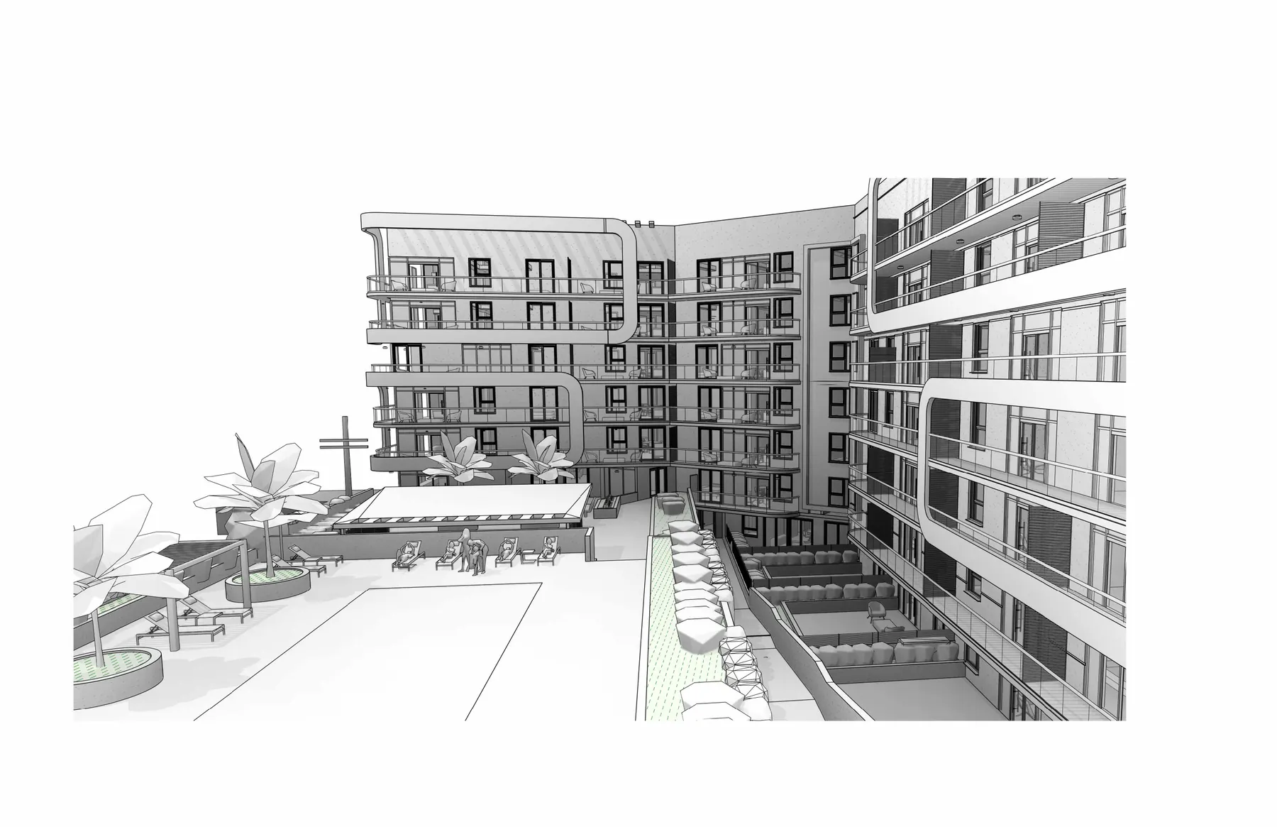 BIM Model Courtyard Apartments – BIM Architecture Design