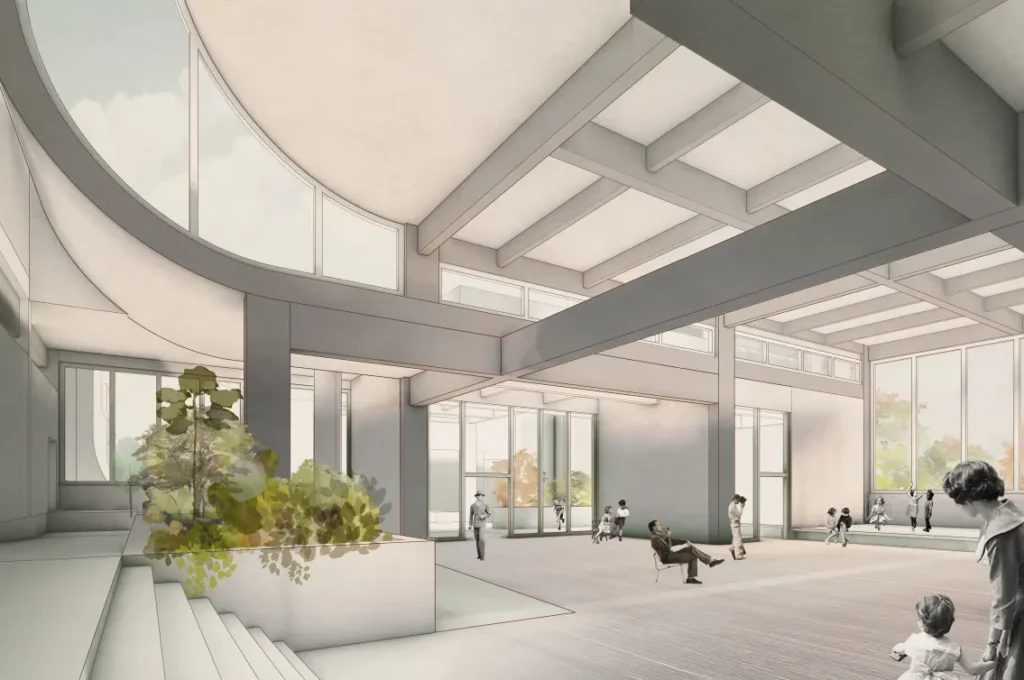Green Courtyard Civic Building Atrium – BIM Architecture Design