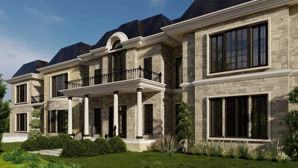Stone Manor Residence Garden Render – BIM Architecture Design