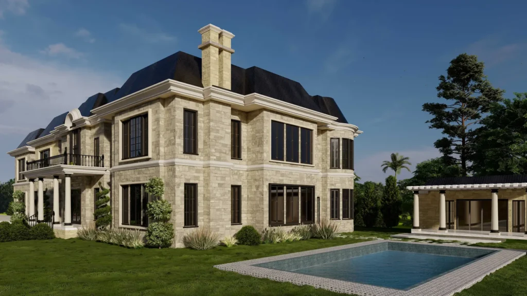 Stone Manor Residence Pool Render – BIM Architecture Design